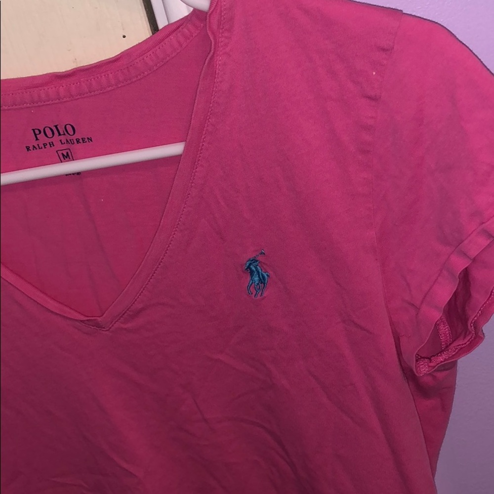 Pink polo short sleeve tee